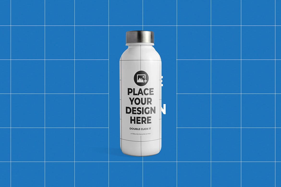 创意水瓶定制设计样机模板 Water Bottle Mockup