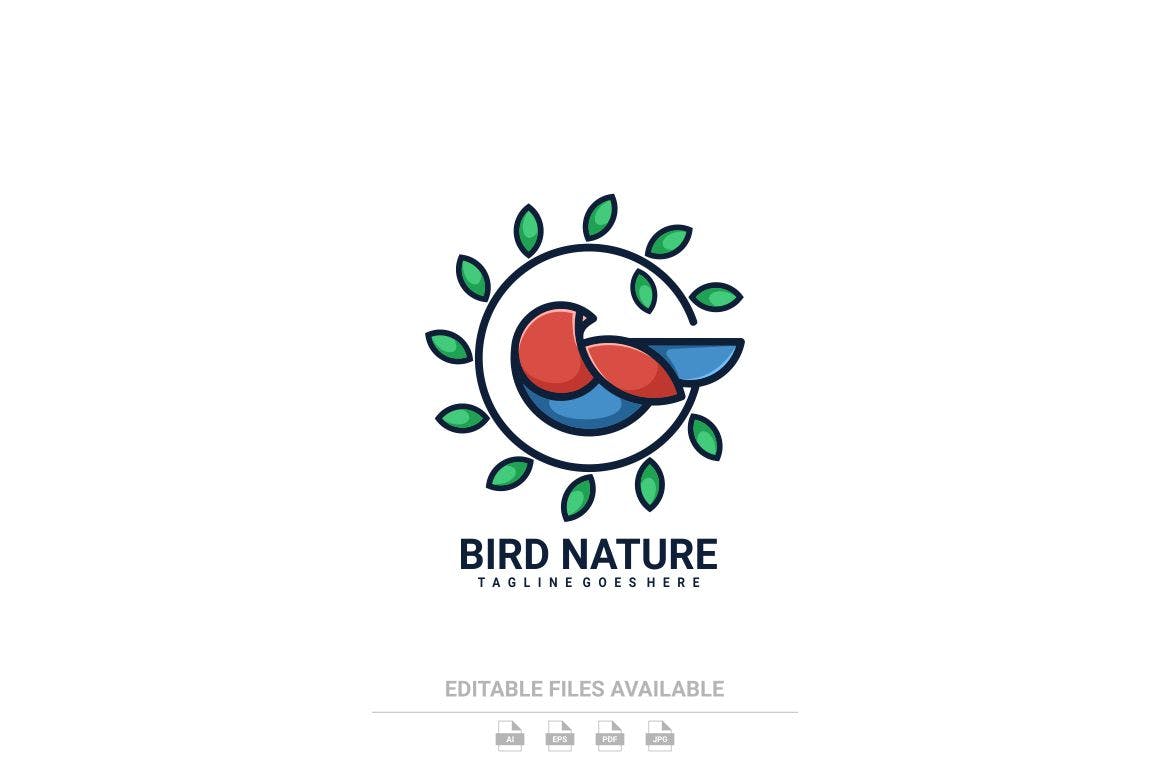 鸟类自然战队/企业Logo标志矢量模板 Bird Nature