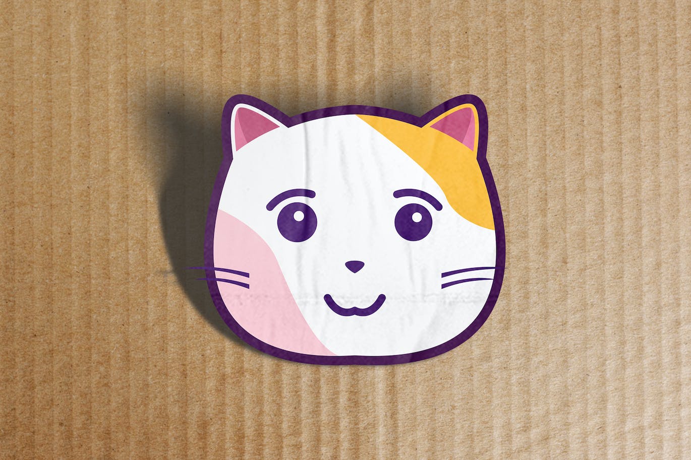 纸板箱上的贴纸样机模板 Sticker On Cardboard Box mockups