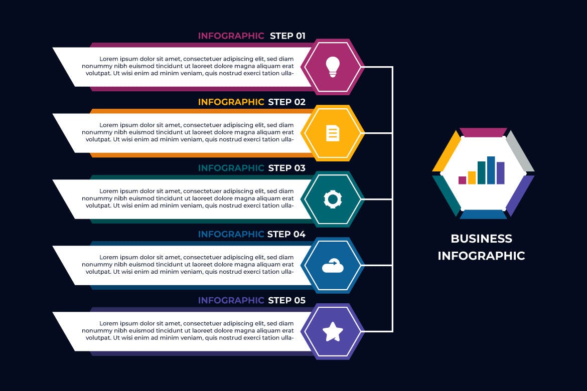 商业清单信息图表矢量模板 Business List Infographic Presentation Template