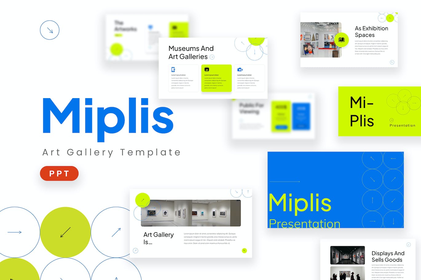 艺术展览创意呈现PPT设计模板 Miplis &#8211; Powerpoint Template