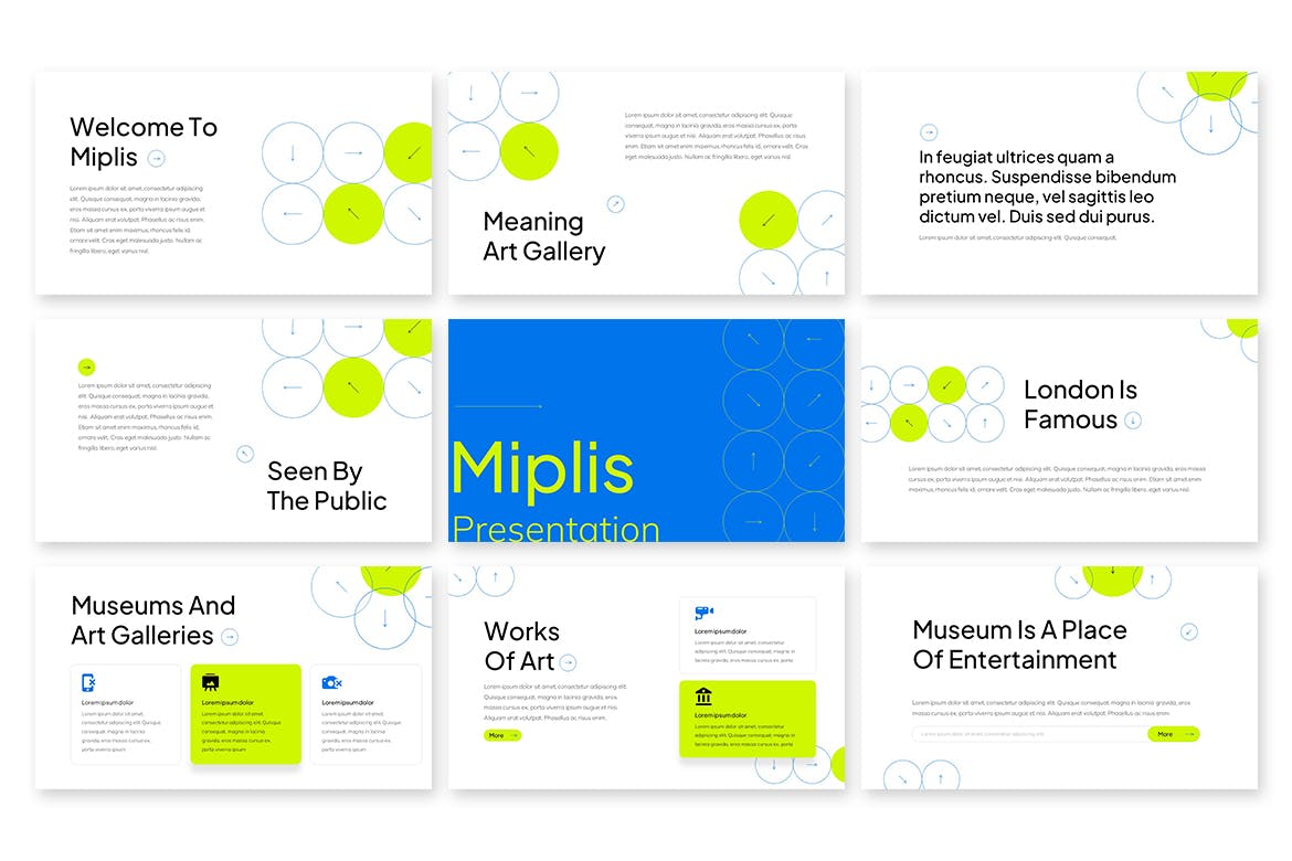 艺术展览创意呈现PPT设计模板 Miplis &#8211; Powerpoint Template