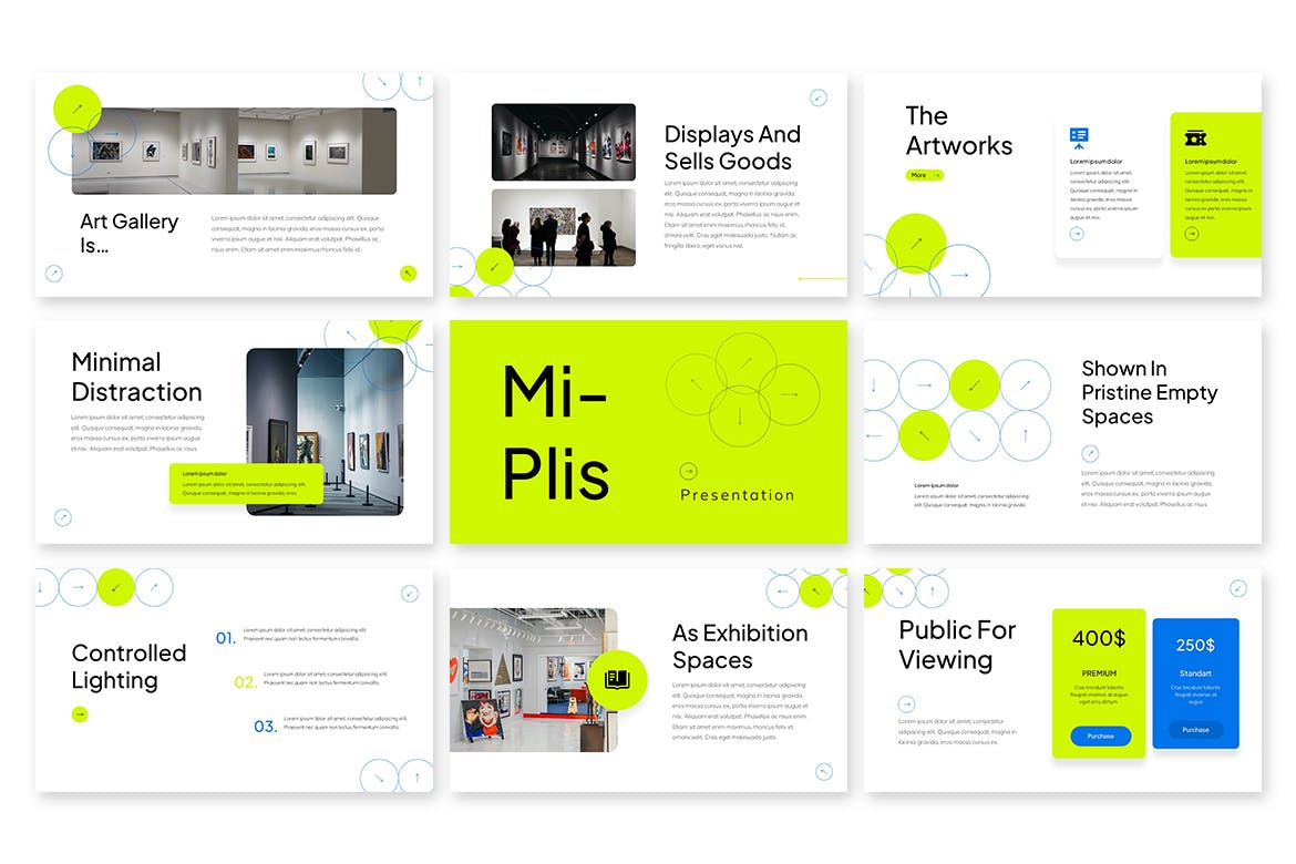 艺术展览创意呈现PPT设计模板 Miplis &#8211; Powerpoint Template