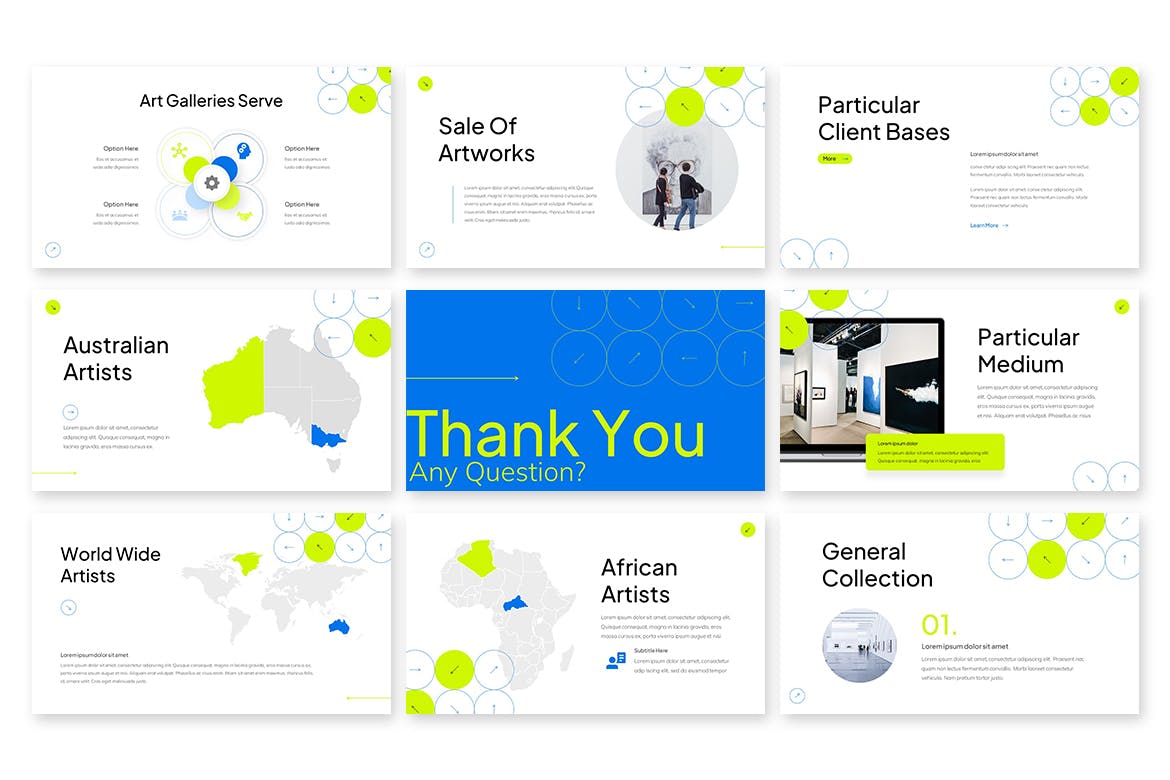 艺术展览创意呈现PPT设计模板 Miplis &#8211; Powerpoint Template