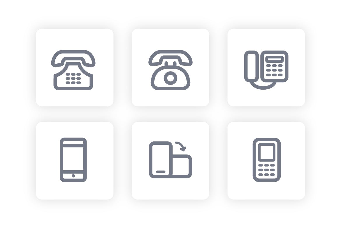 联系我们Web图标集 Contact Us Web Icon Set