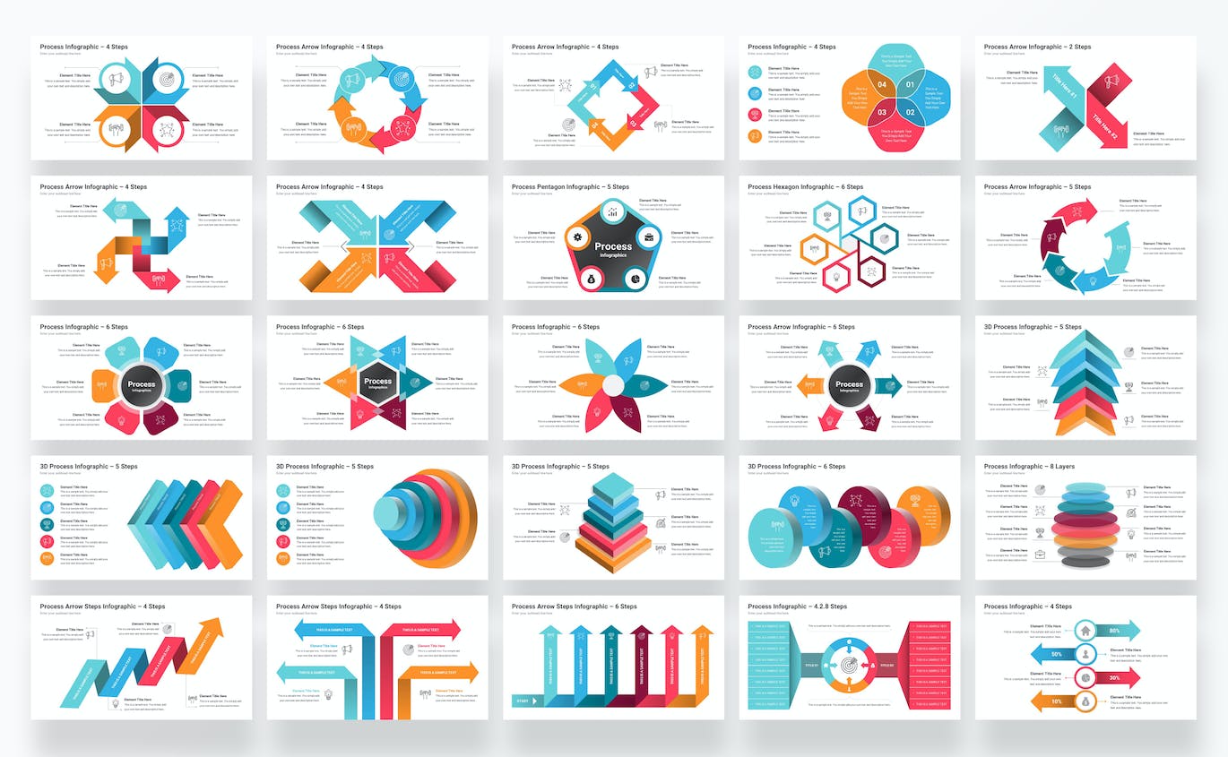 步骤过程信息图表Powerpoint模板 Process Infographics PowerPoint Template