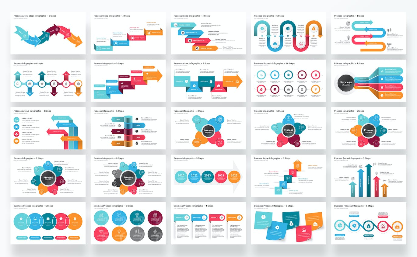 步骤过程信息图表Powerpoint模板 Process Infographics PowerPoint Template