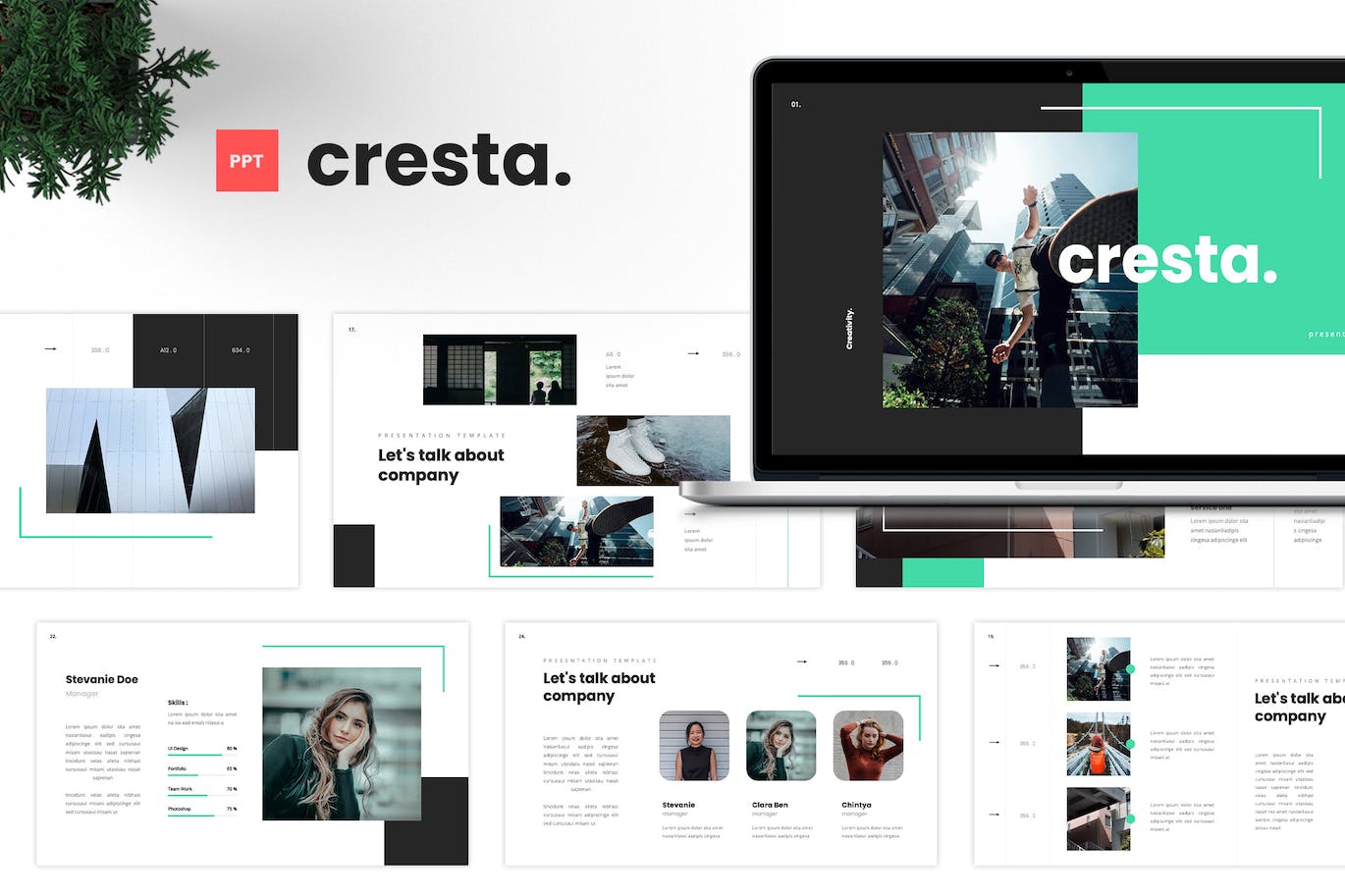 创意引领创新时代PPT设计模板 Cresta &#8211; Creative Powerpoint