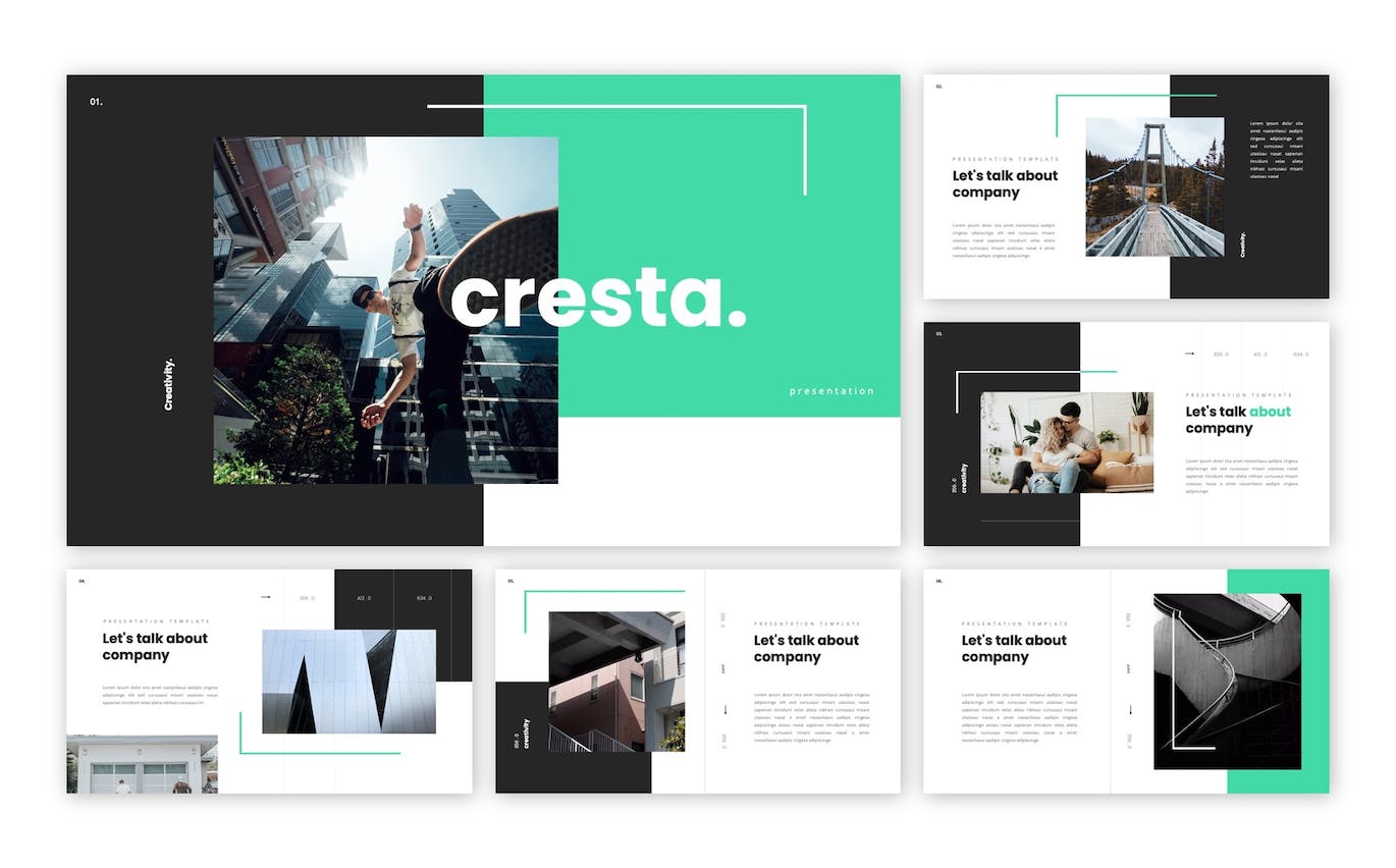 创意引领创新时代PPT设计模板 Cresta &#8211; Creative Powerpoint