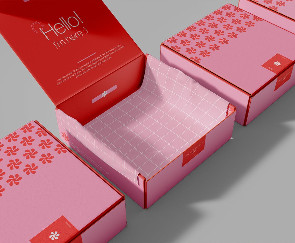 创意礼品包装纸盒样机设计 Packaging Boxes Mockup