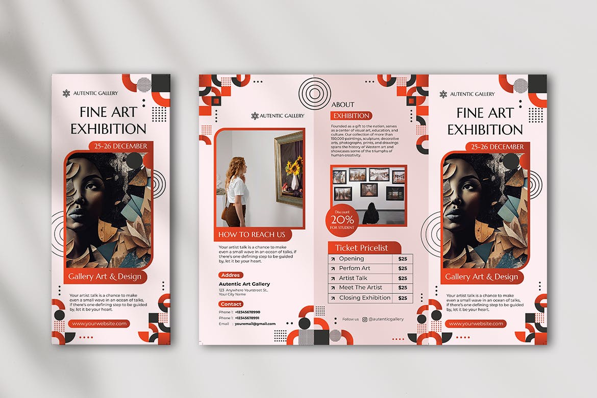 艺术展宣传册模板 Art Exhibition Brochure Template