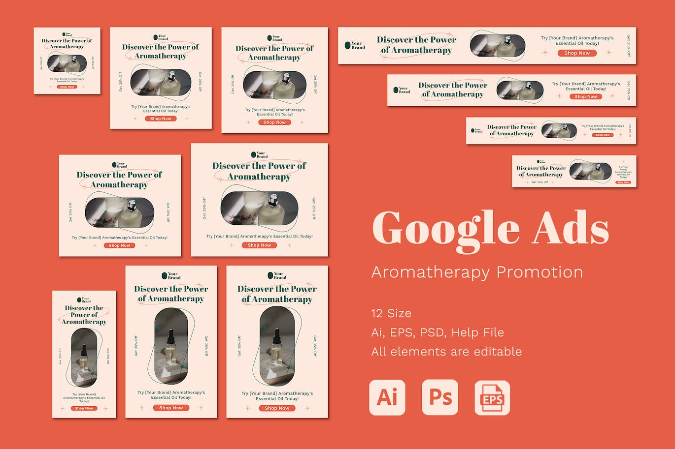 芳香疗法谷歌广告设计模板 Aromatherapy &#8211; Google Ads