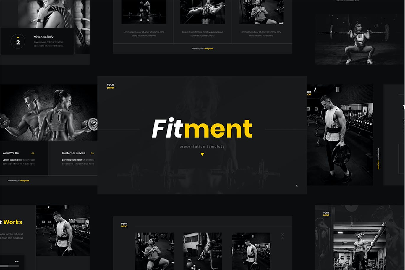 强健身体健康活力幻灯片演示PPT模板 Fitment &#8211; Fitness Powerpoint Template