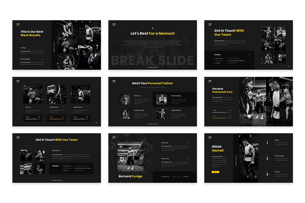 强健身体健康活力幻灯片演示PPT模板 Fitment &#8211; Fitness Powerpoint Template