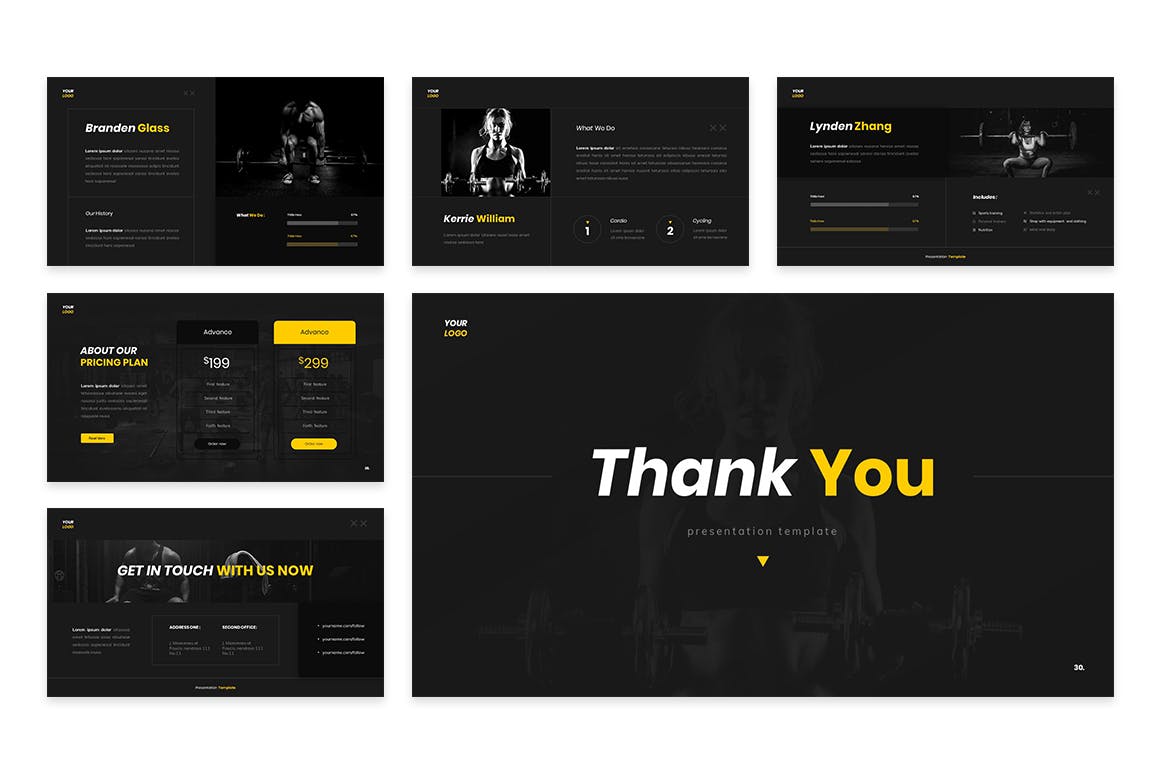 强健身体健康活力幻灯片演示PPT模板 Fitment &#8211; Fitness Powerpoint Template