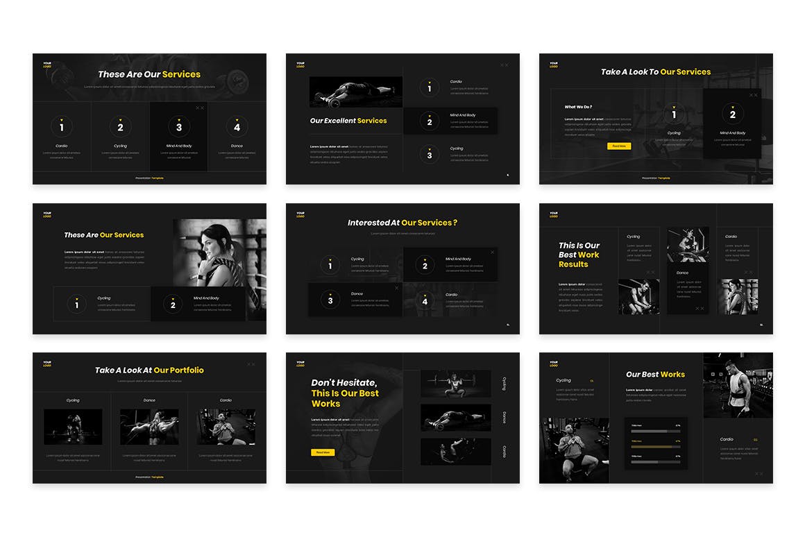 强健身体健康活力幻灯片演示PPT模板 Fitment &#8211; Fitness Powerpoint Template