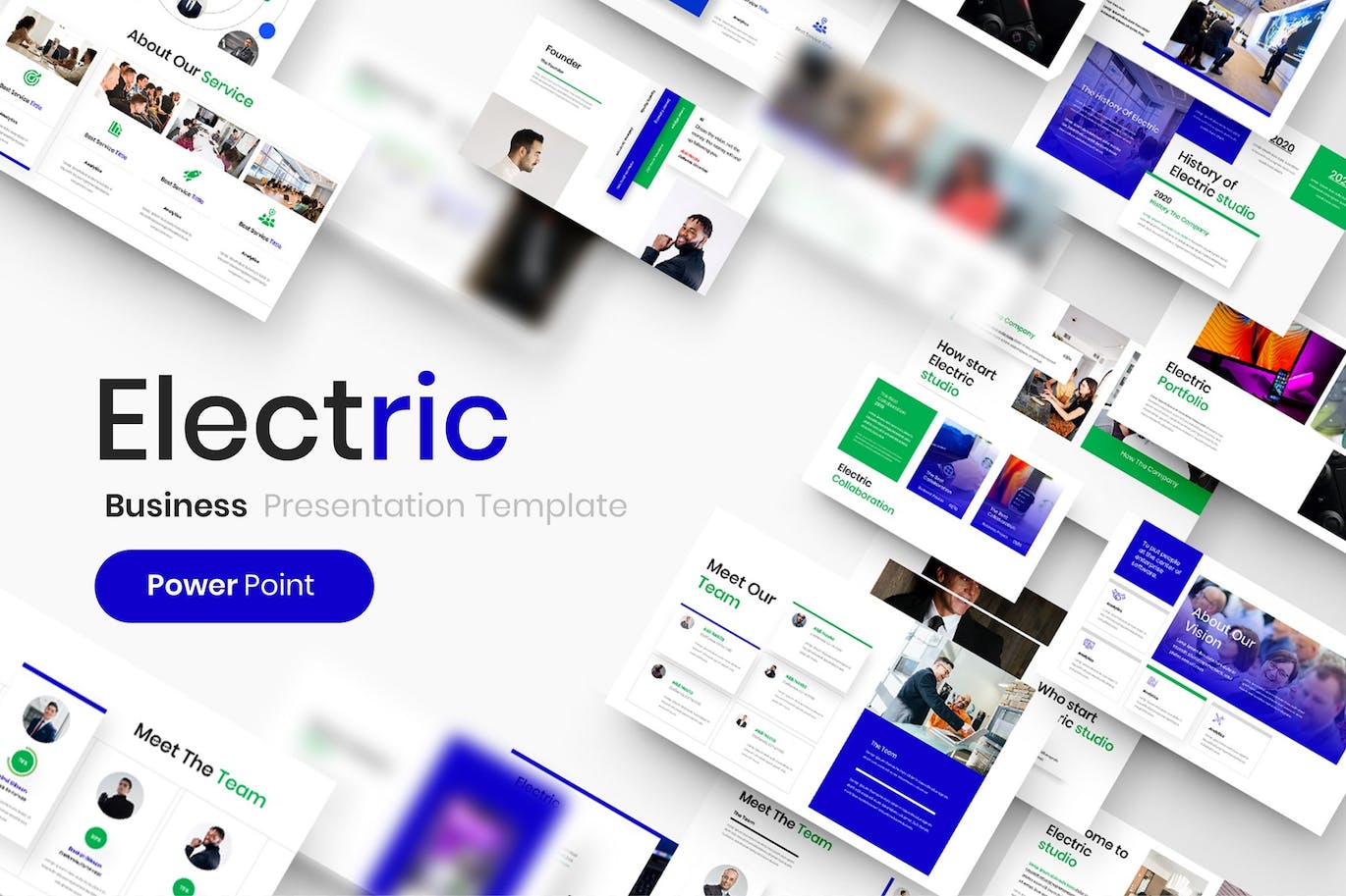 数字化转型机遇PPT素材 Electric – Business PowerPoint Template