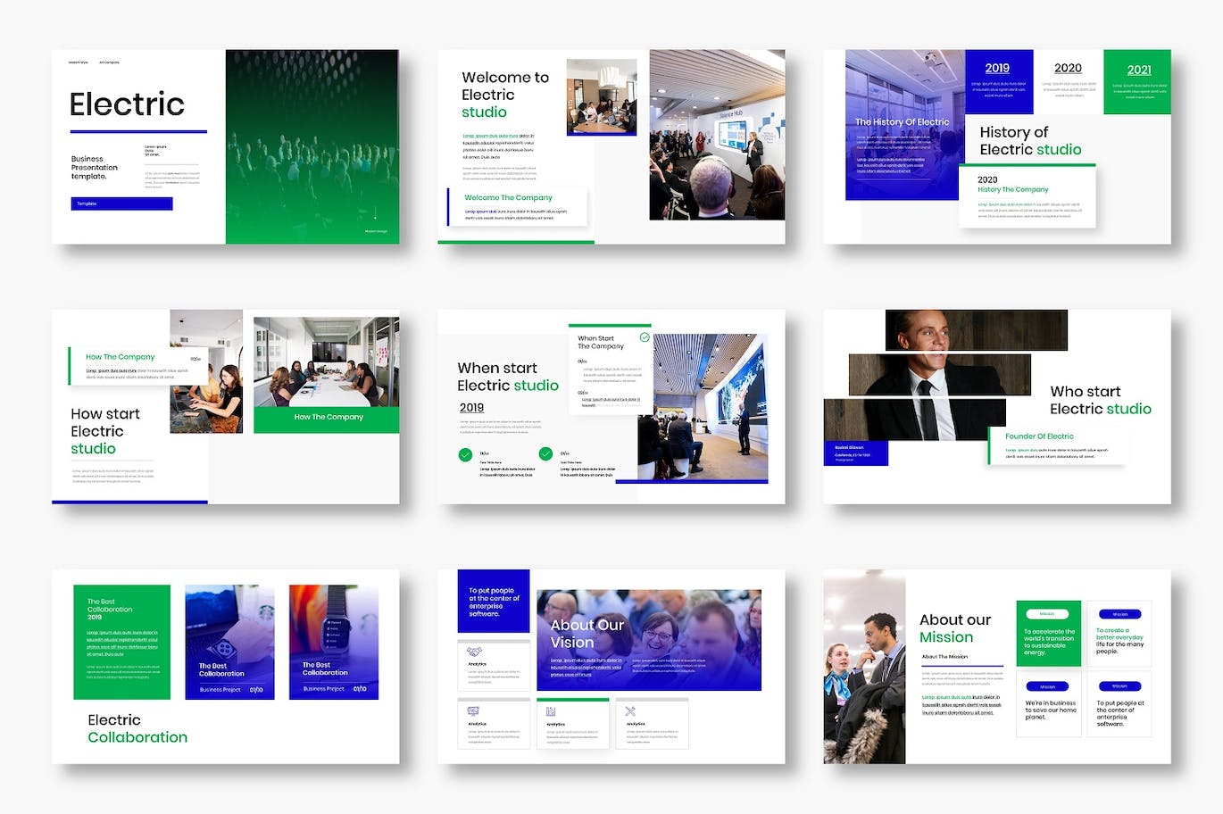 数字化转型机遇PPT素材 Electric – Business PowerPoint Template