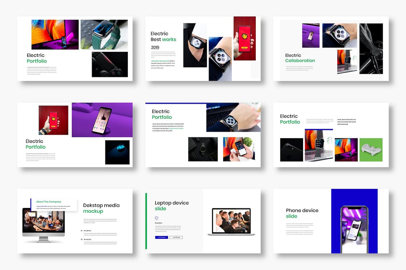 数字化转型机遇PPT素材 Electric – Business PowerPoint Template