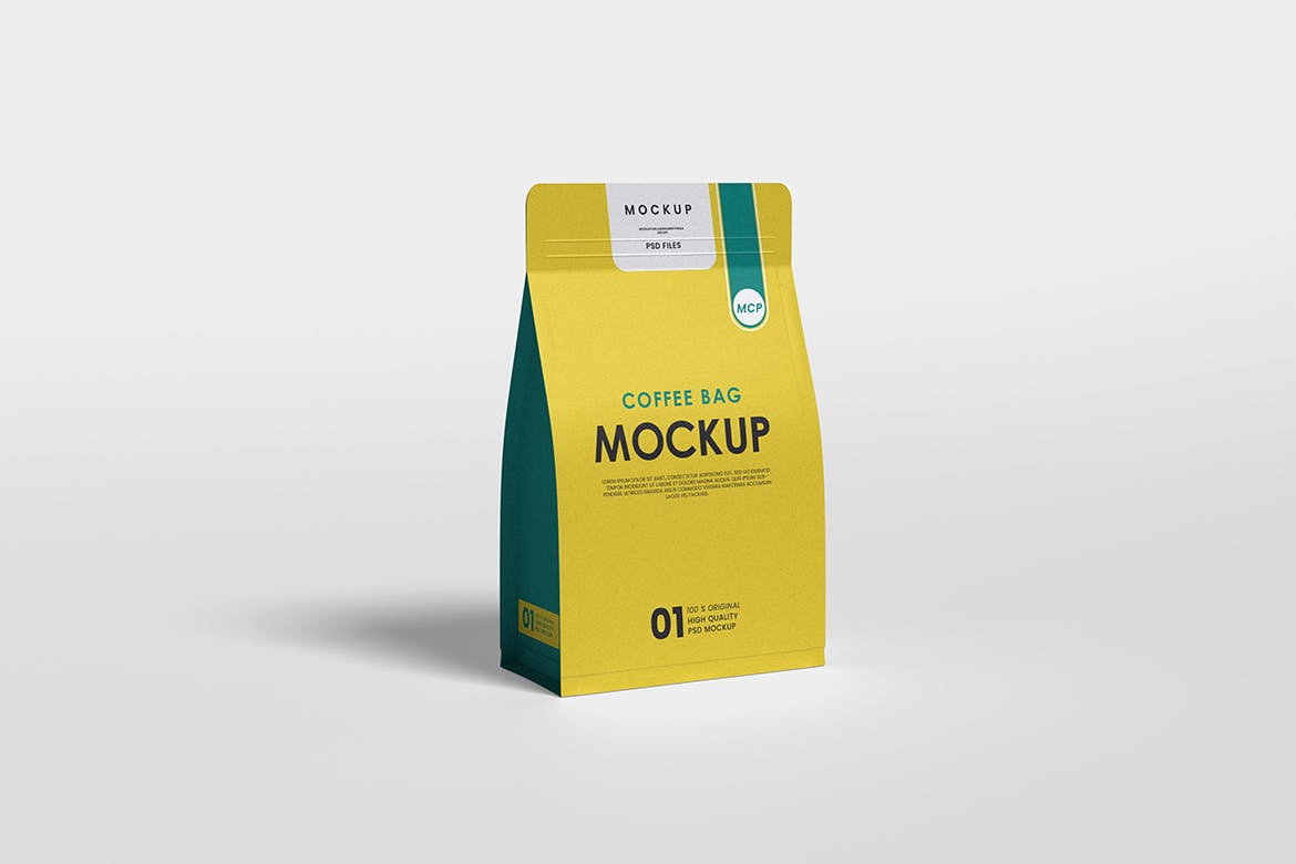 咖啡袋实物包装设计样机 Coffee Bag Mockup