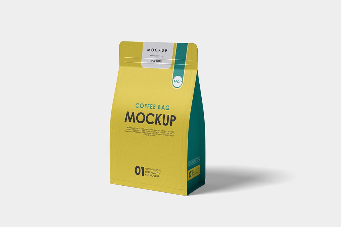 咖啡袋实物包装设计样机 Coffee Bag Mockup