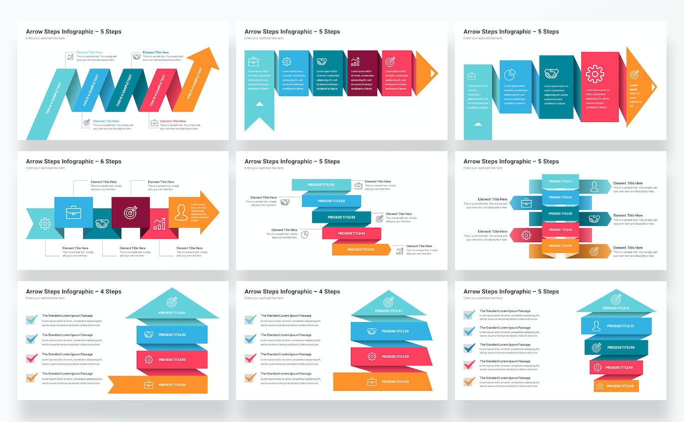 箭头信息图表PowerPoint模板 Arrow Infographics PowerPoint Template Diagrams