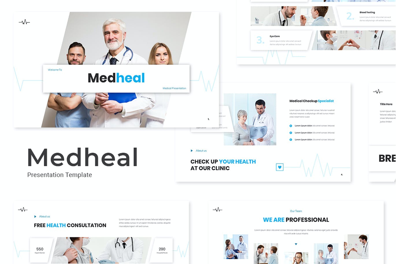 前沿科技与健康知识PPT模板下载 Medheal &#8211; Medical Powerpoint Template