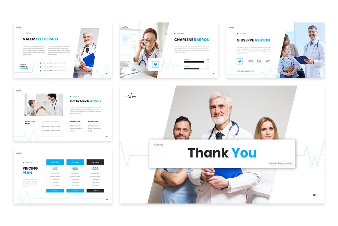 前沿科技与健康知识PPT模板下载 Medheal &#8211; Medical Powerpoint Template