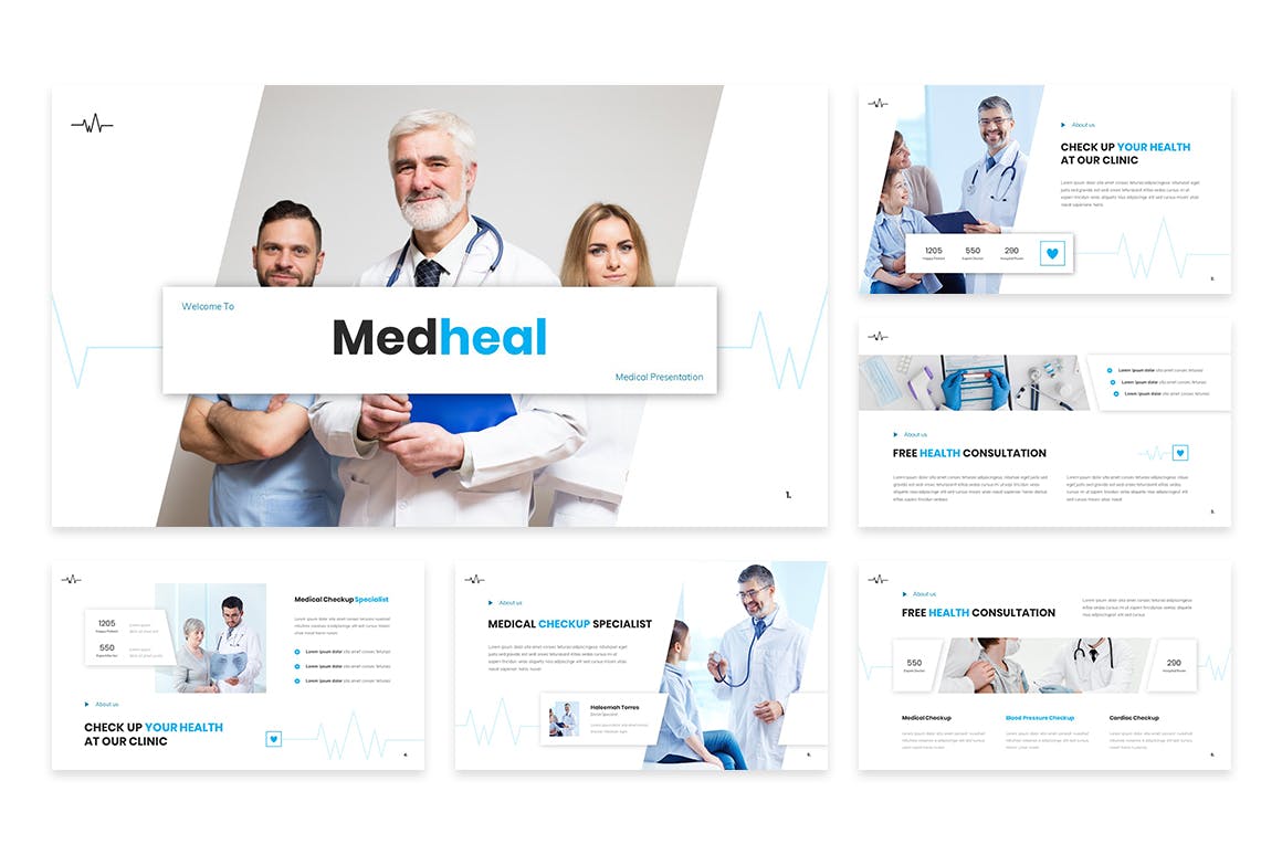 前沿科技与健康知识PPT模板下载 Medheal &#8211; Medical Powerpoint Template