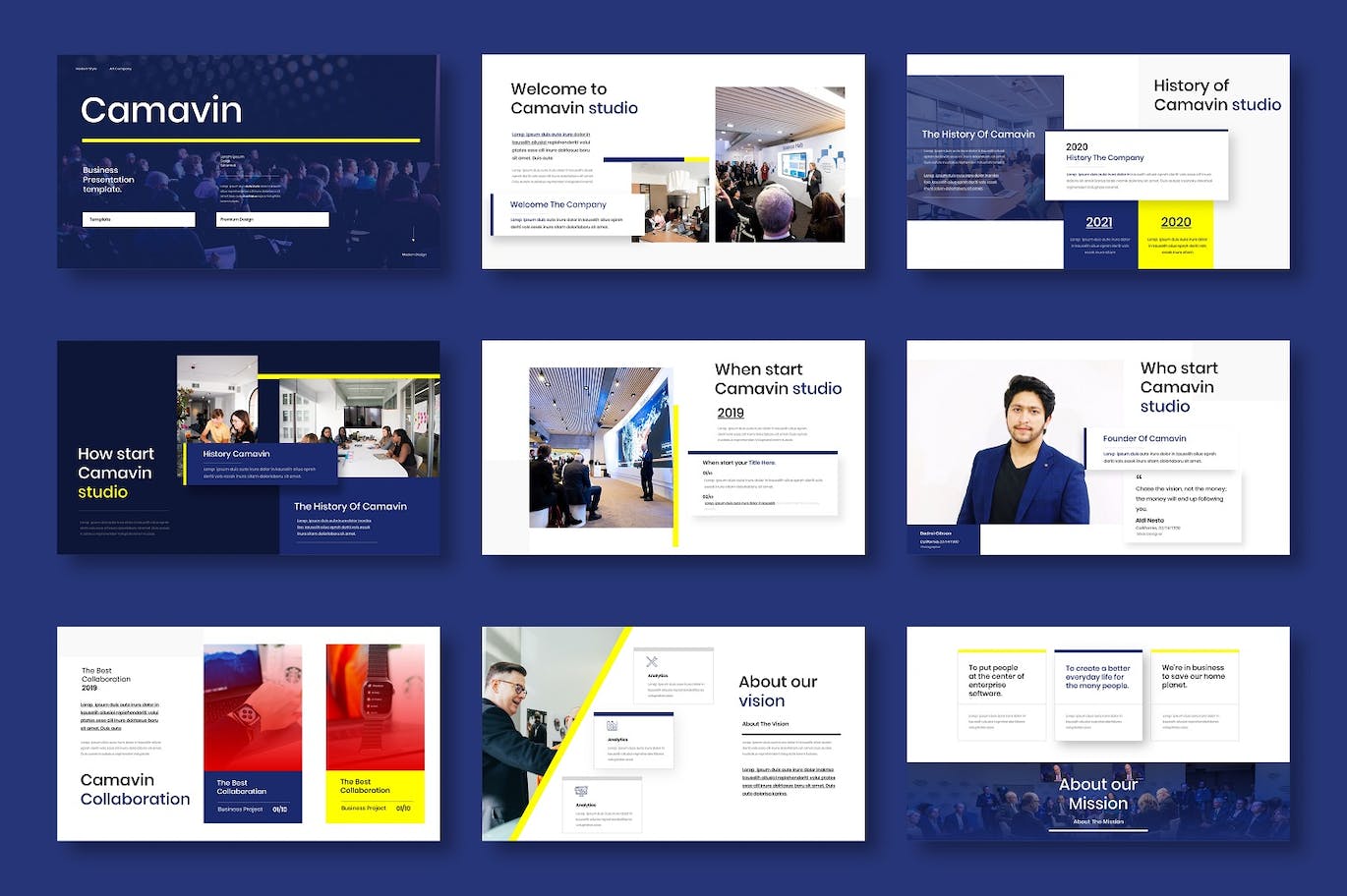 数据驱动决策PPT幻灯片设计模板 Camavin – Business PowerPoint Template