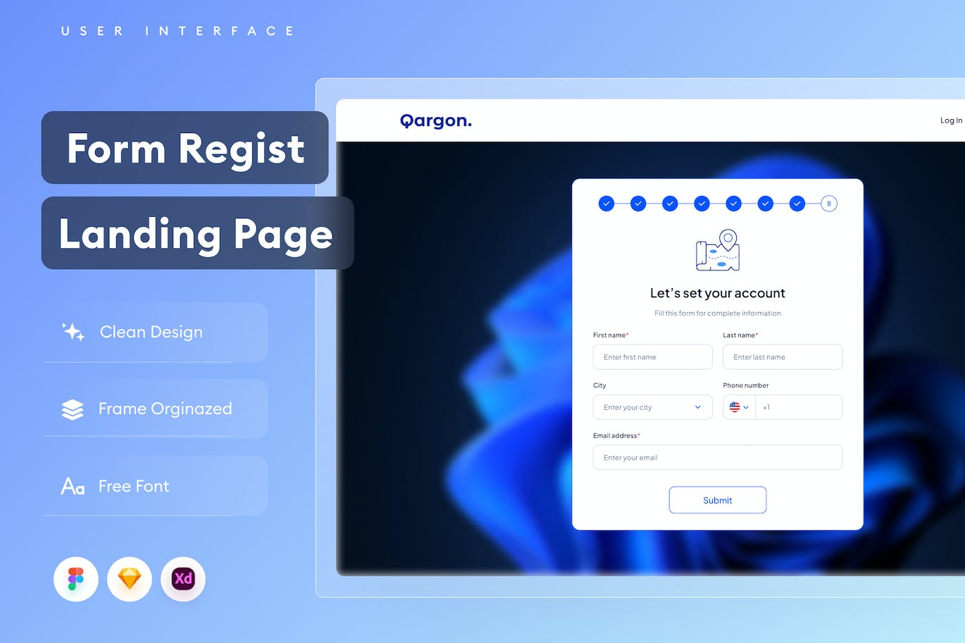 表格注册页面设计模板 Form Register Landing Page