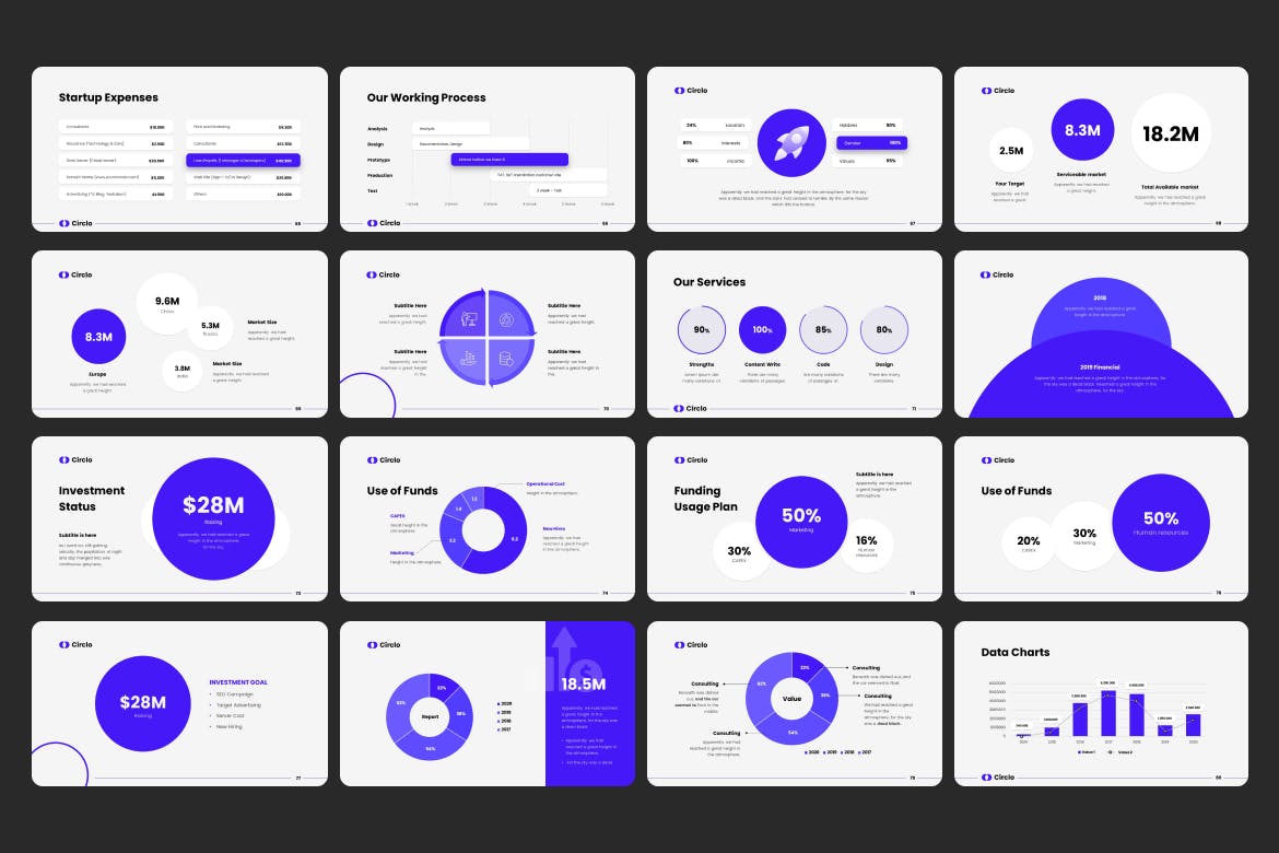 数据解读与洞察力演示PPT模板 Circlo &#8211; PowerPoint animated template