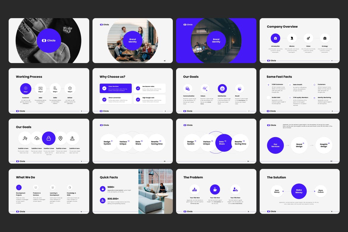 数据解读与洞察力演示PPT模板 Circlo &#8211; PowerPoint animated template