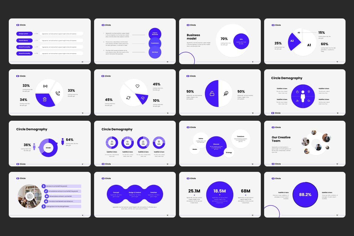 数据解读与洞察力演示PPT模板 Circlo &#8211; PowerPoint animated template