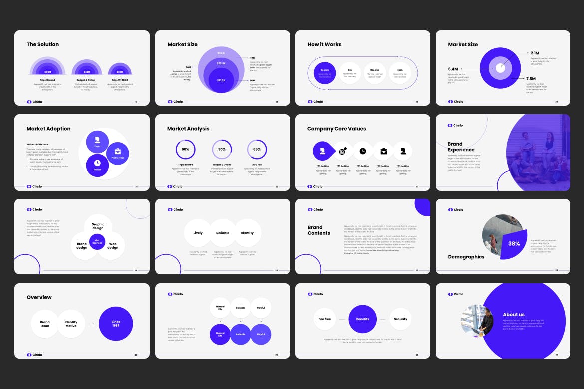 数据解读与洞察力演示PPT模板 Circlo &#8211; PowerPoint animated template