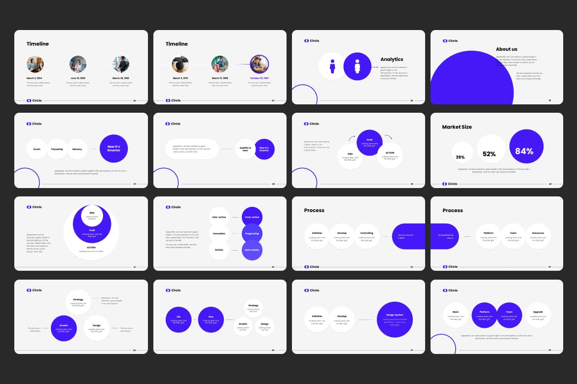 数据解读与洞察力演示PPT模板 Circlo &#8211; PowerPoint animated template