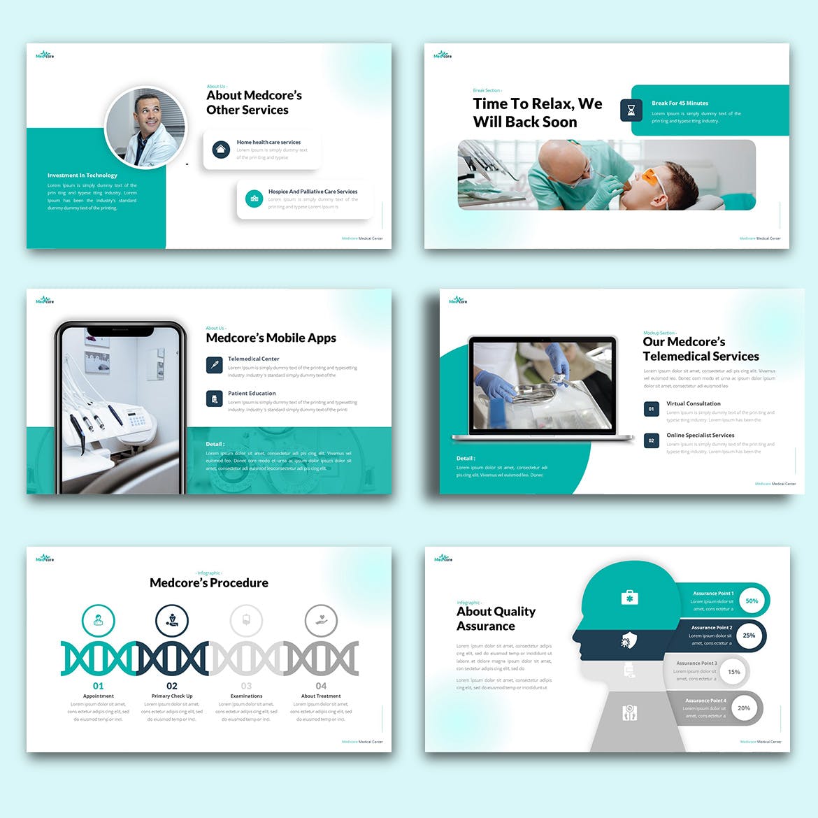 专业医疗中心展示Keynote幻灯片演示文稿模板 Medcore &#8211; Medical Centre Keynote Template