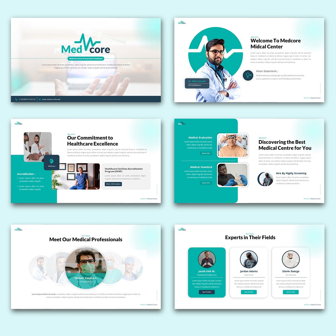 专业医疗中心展示Keynote幻灯片演示文稿模板 Medcore &#8211; Medical Centre Keynote Template