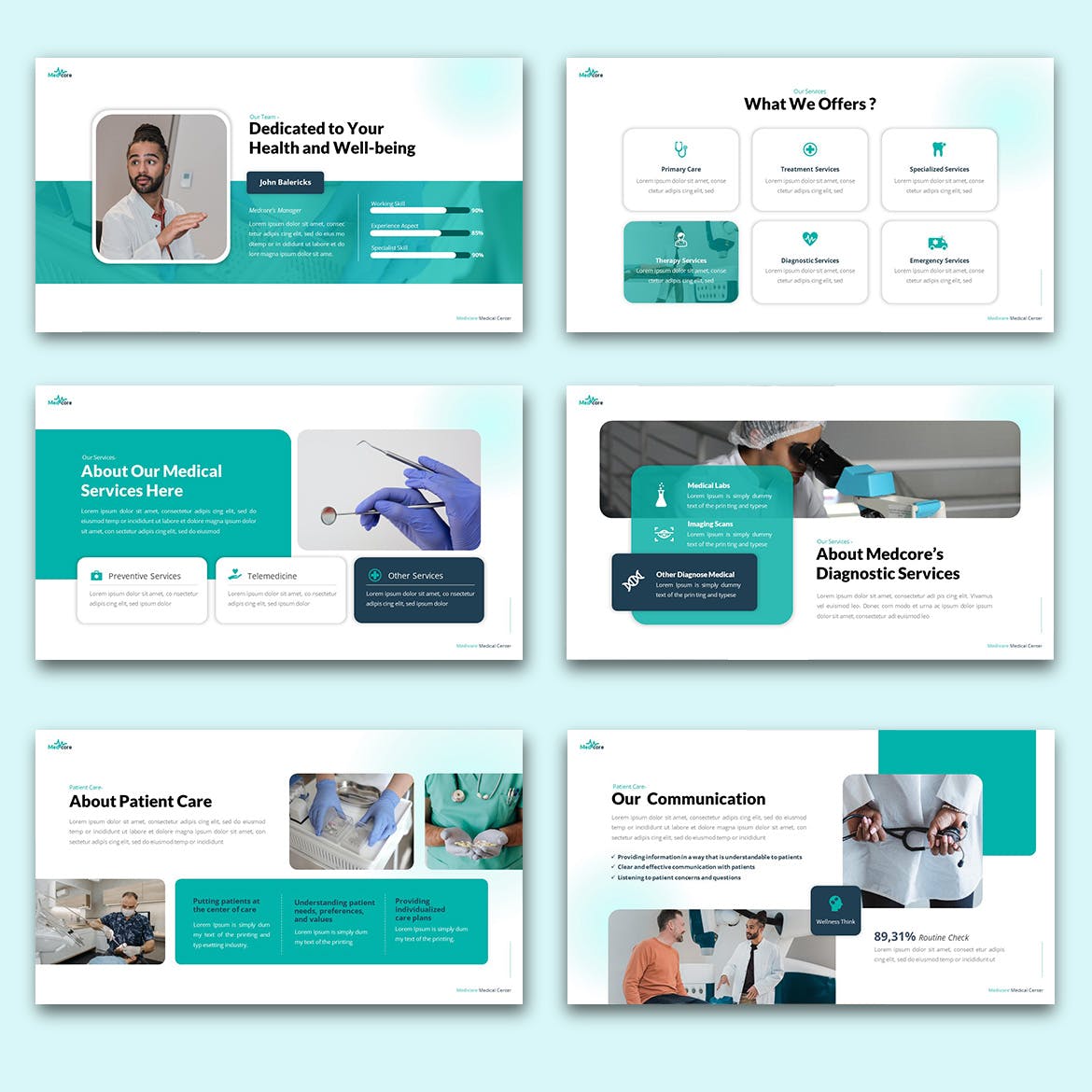 专业医疗中心展示Keynote幻灯片演示文稿模板 Medcore &#8211; Medical Centre Keynote Template