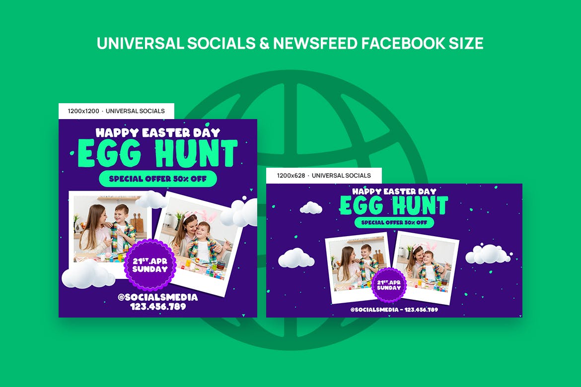 复活节彩蛋活动GIF动态广告Banner模板 GIF Banners &#8211; Easter Banners Template