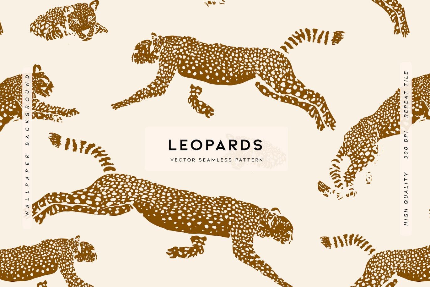 豹子无缝图案设计 Leopards