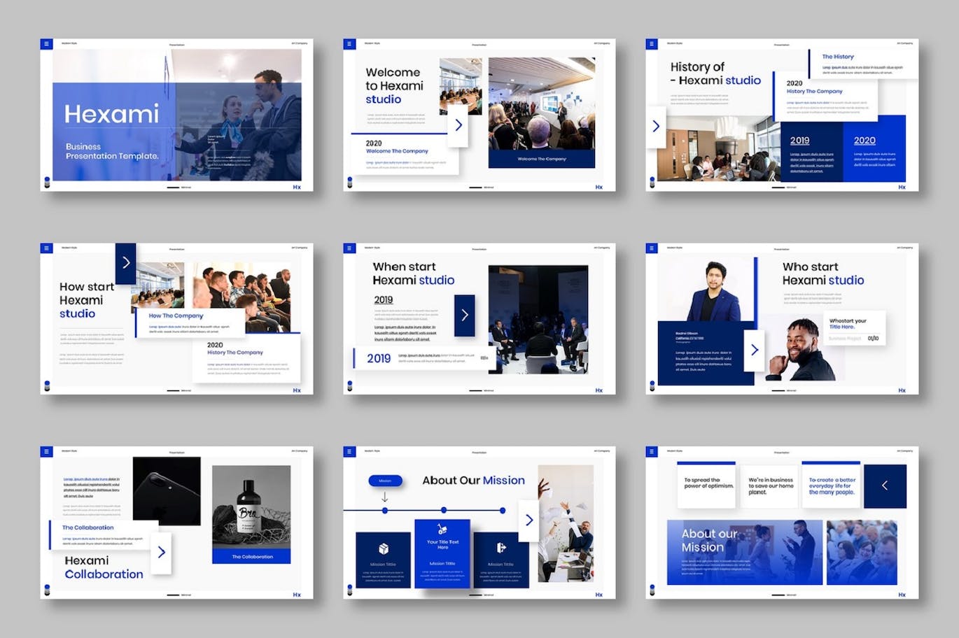 卓越商业团队演示PPT模板 Hexami – Business PowerPoint Template