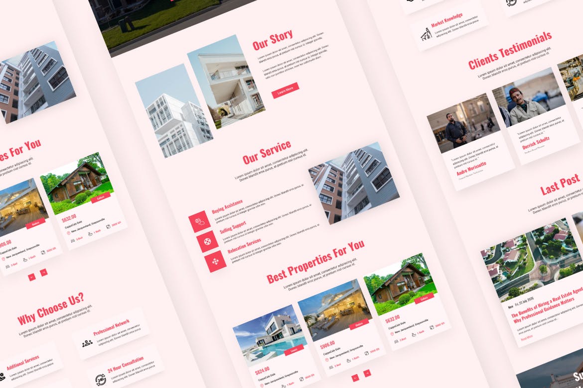 房地产企业网站着陆页Figma模板 Harmony &#8211; Real Estate Landing Page Figma