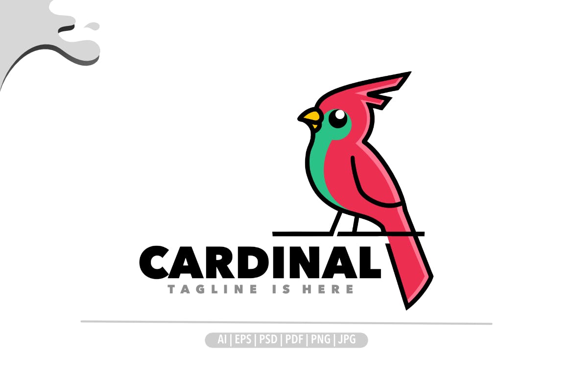 红雀品牌标志Logo设计模板 Cardinal Logo