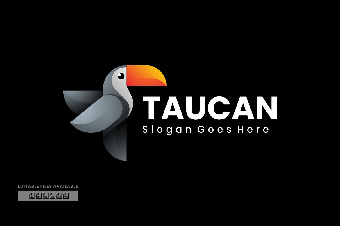 鸟渐变彩色Logo标志设计模板 Bird Gradient Colorful Logo