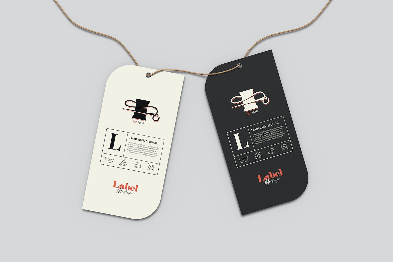 服装价格信息标签设计样机 Label Tag Mockup