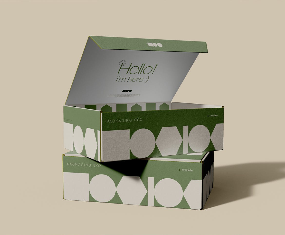 创新设计的包装纸盒样机 Packaging Boxes Mockup