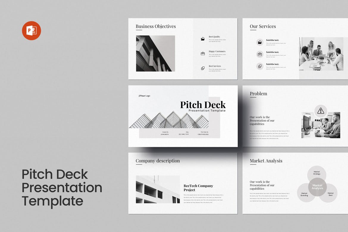 高效演示方法PPT幻灯片模板下载 Pitch Deck PowerPoint Presentation Template