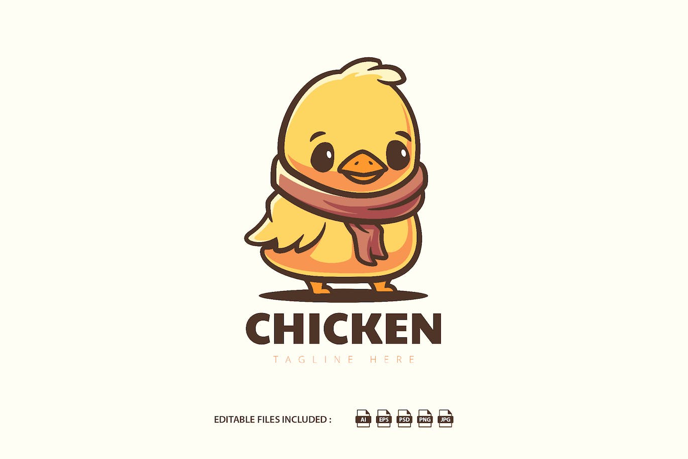 小鸡卡通吉祥物Logo标志模板 Chicken Logo Mascot