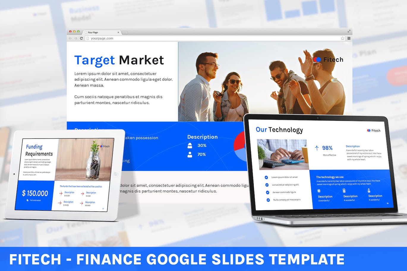 智能投资与财务规划Google幻灯片模板下载 Fitech &#8211; Finance Google Slides Template